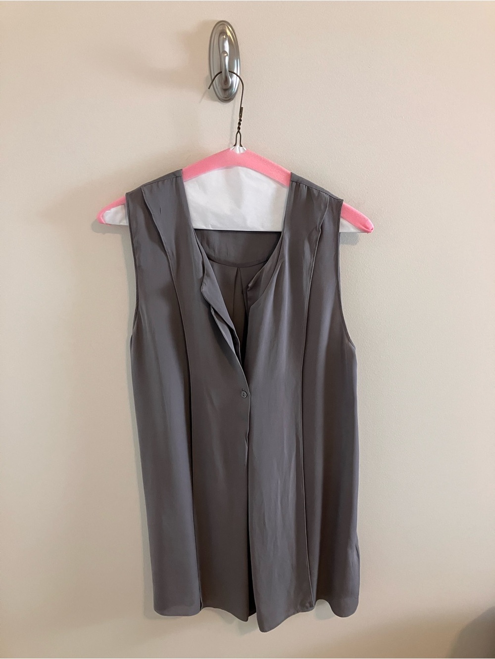 Tiger of Sweden 100% Silk Blouse in Gray/Grey Size 38